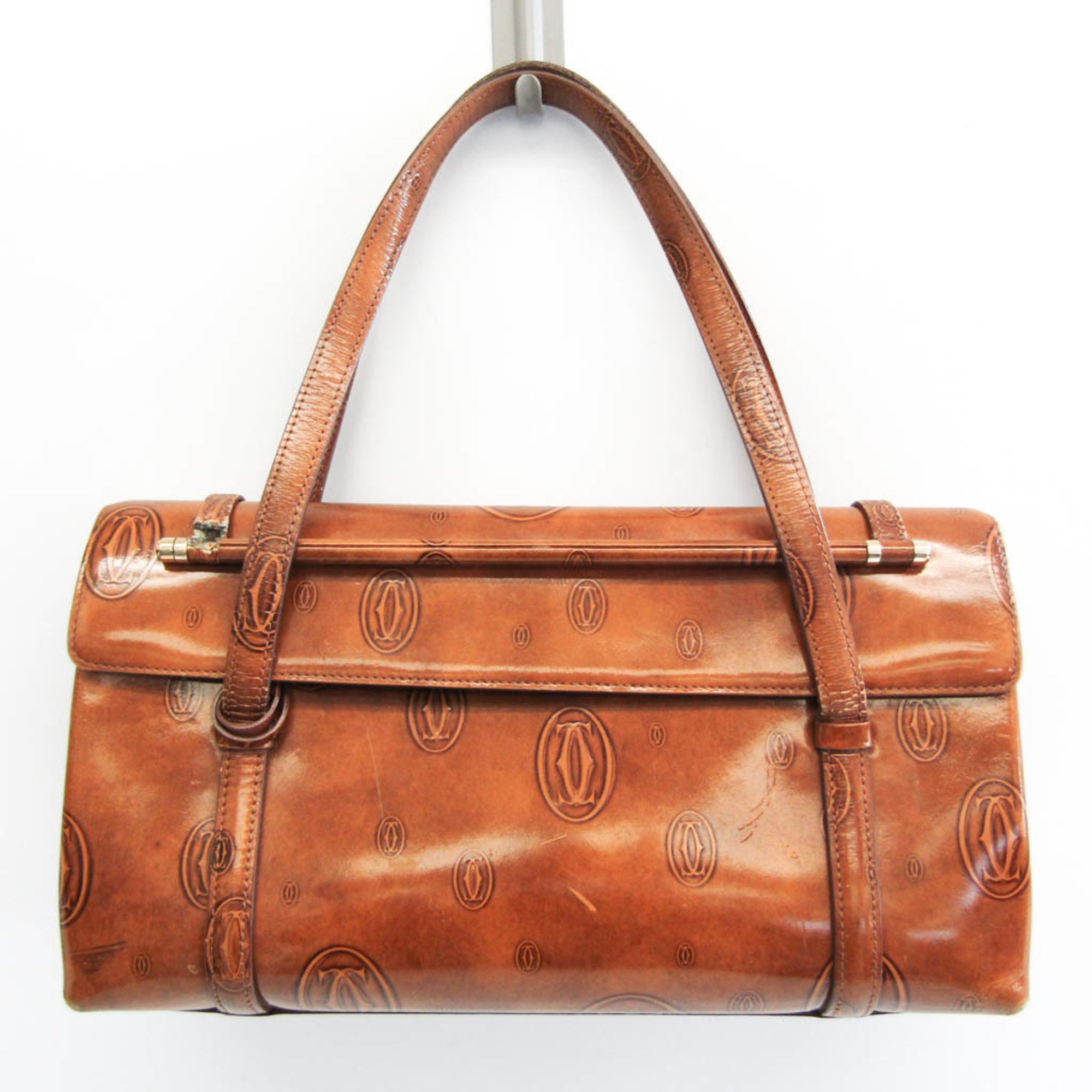 Cartier Happy Birthday Women's Leather Handbag Light Brown